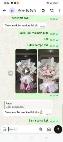Testimonial Buket Bunga sepinggan